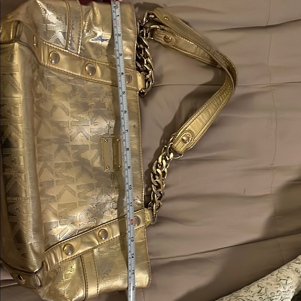 💎FINAL MARKDOWN💎Michael Kors Stunning Gold Shoulder Bag with Chain Straps - Picture 15 of 16